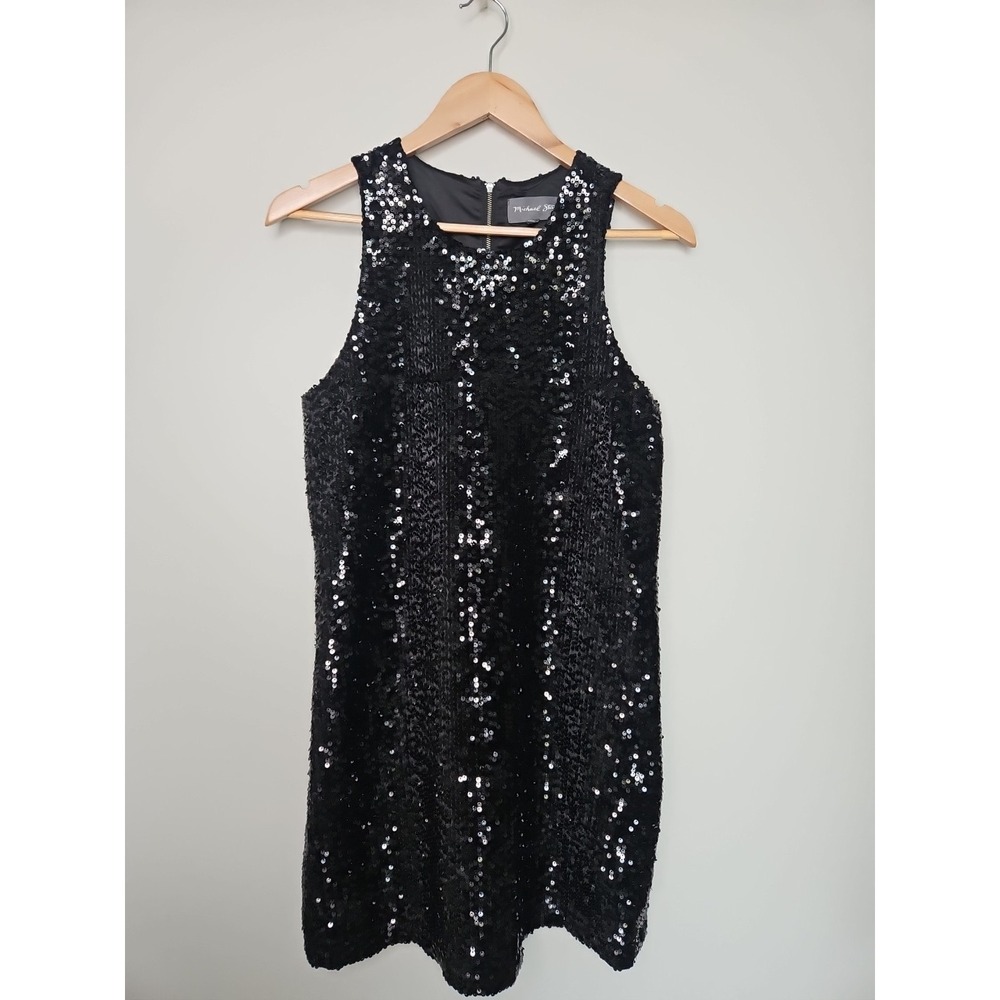 Michael Stars Dress Women M Black Sequin Party Edgy Event Evening Cocktail LBD